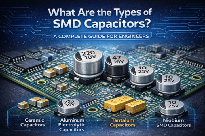 An SMD capacitor (Surface Mount Device capacitor) is a capacitor designed to be mounted directly onto the surface of a printed circuit board (PCB) using surface-mount technology (SMT).